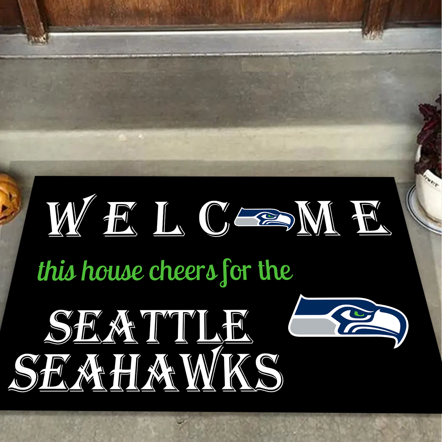 Welcome This House Cheers for The Seattle Seahawks Mat for Fans