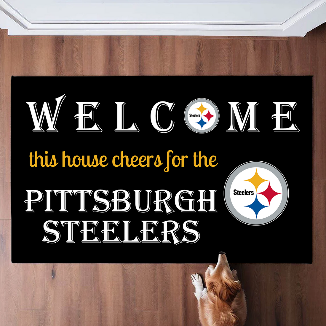 Welcome This House Cheers for The Pittsburgh Steelers Mat for Fans