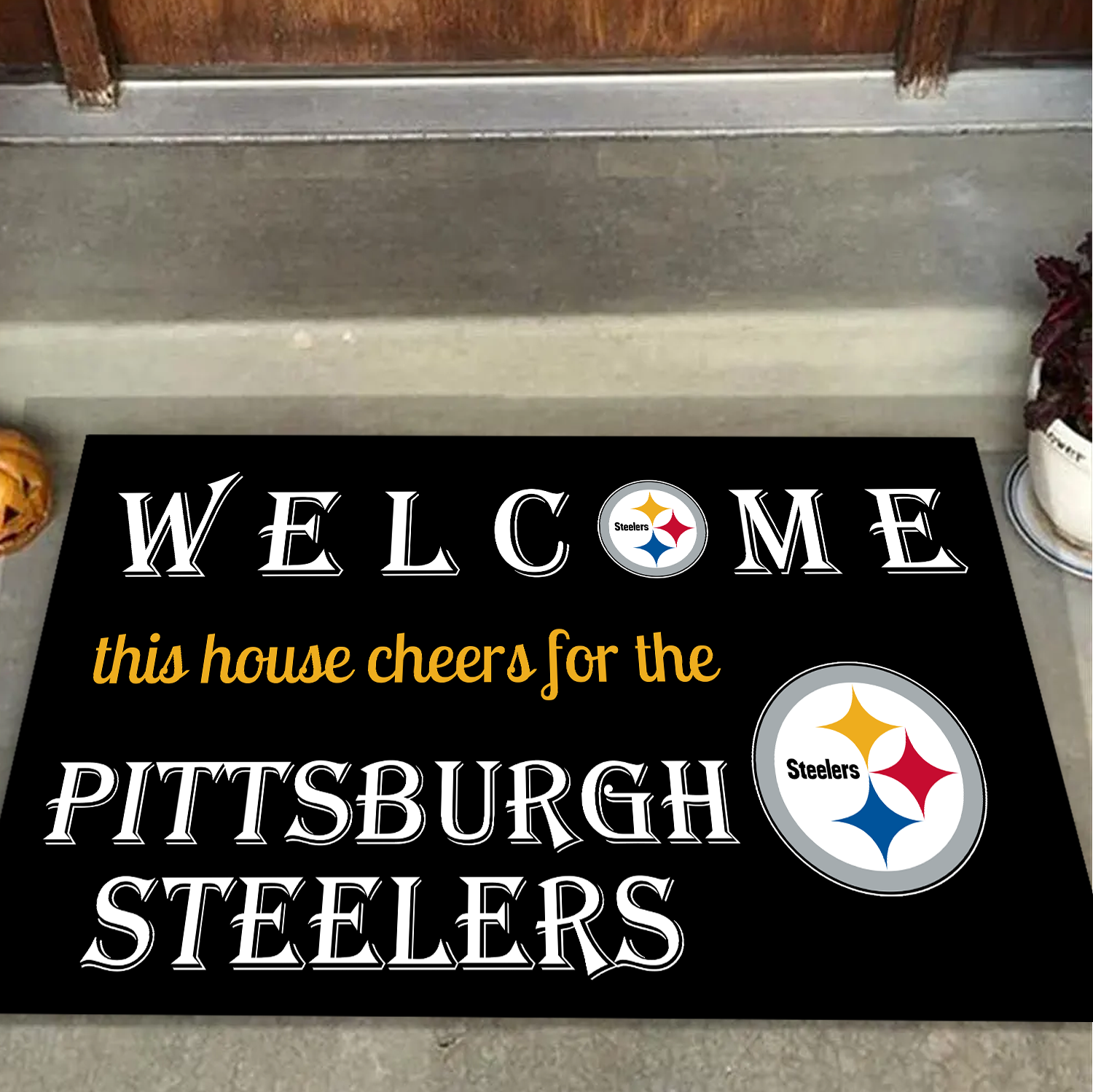 Welcome This House Cheers for The Pittsburgh Steelers Mat for Fans