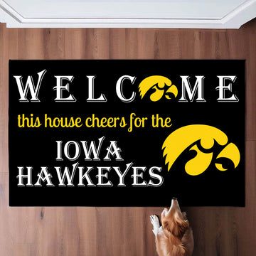 Welcome This House Cheer for Hawkeyes Doormat