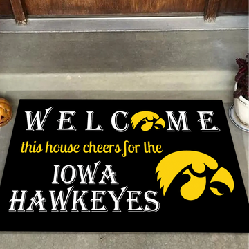 Welcome This House Cheer for Hawkeyes Mat for Iowa Fans