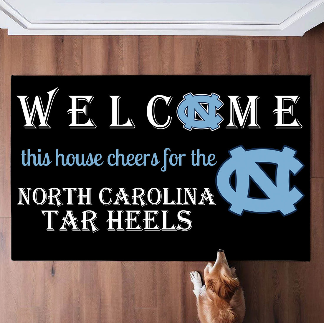 Welcome This House Cheer for Tarheels Doormat