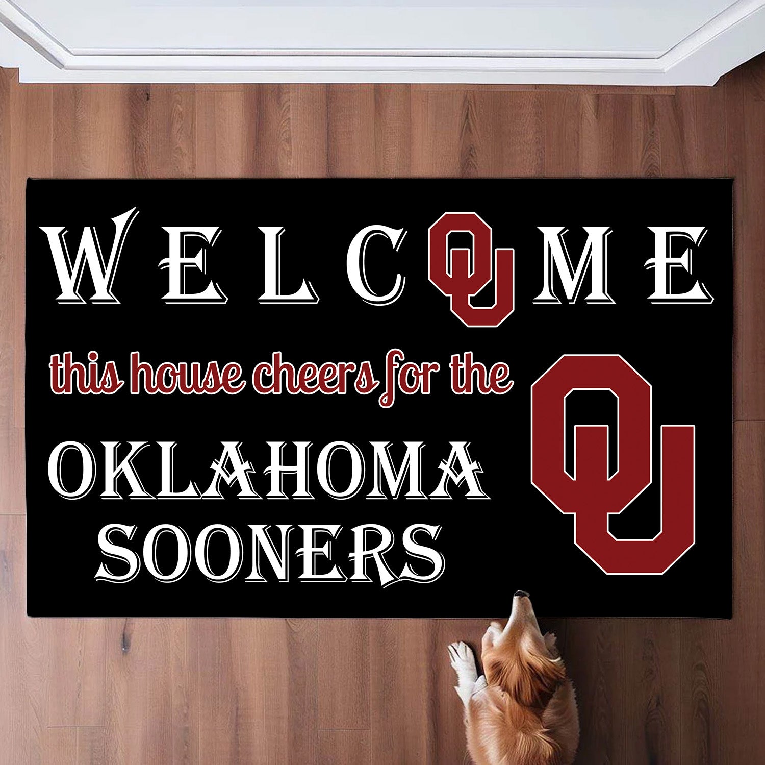 Welcome This House Cheer for Oklahoma Sooners Doormat