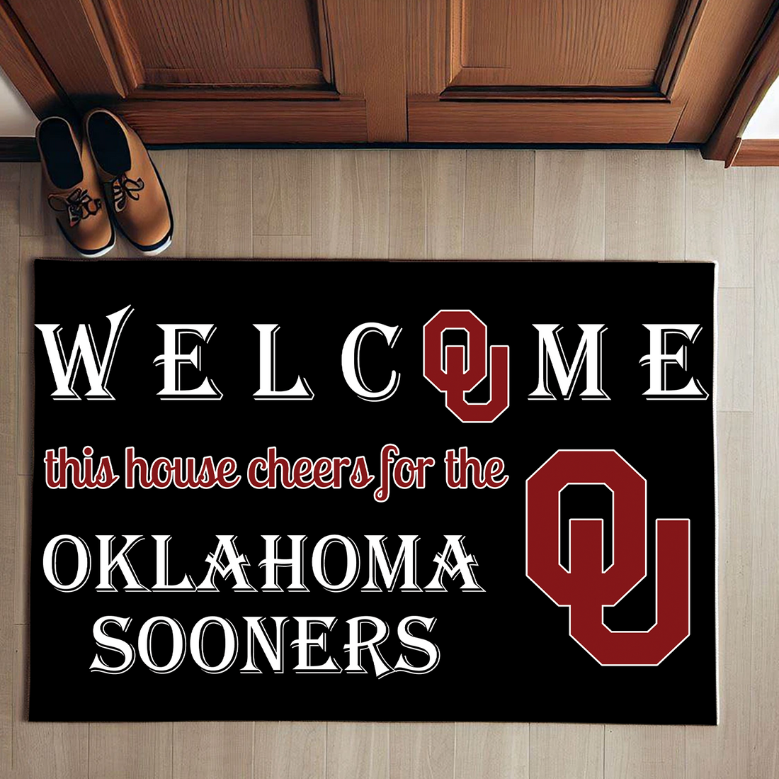 Welcome This House Cheer for Oklahoma Sooners Doormat