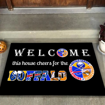 Welcome This House Cheers for Buffalo Doormat