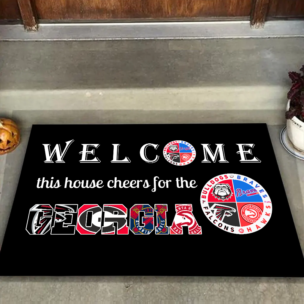 Welcome This House Cheers for Georgia Doormat