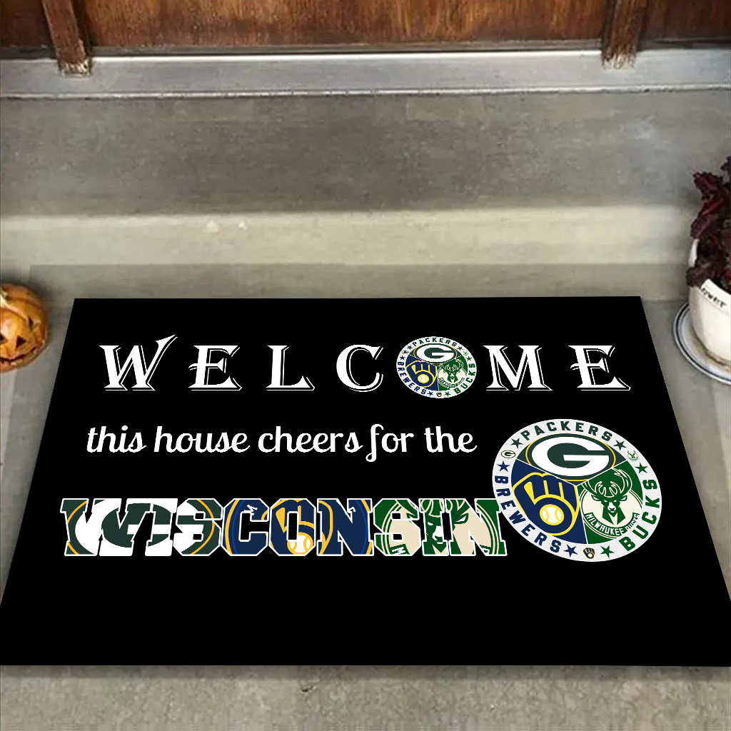 Welcome This House Cheers for Wisconsin Doormat