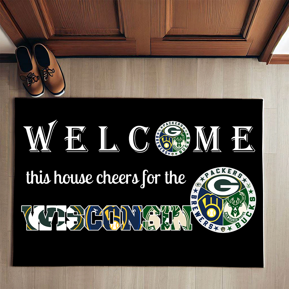 Welcome This House Cheers for Wisconsin Doormat