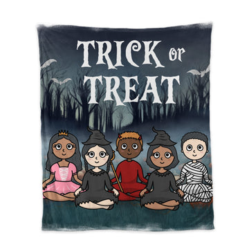 Personalized Sherpa Blanket Trick or Treat - Happy Halloween