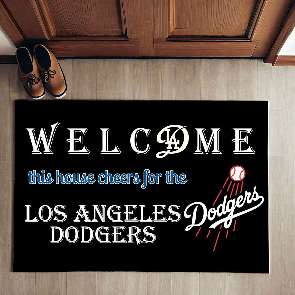 Welcome This House Cheer for Los Angeles Dodgers Doormat for Fans