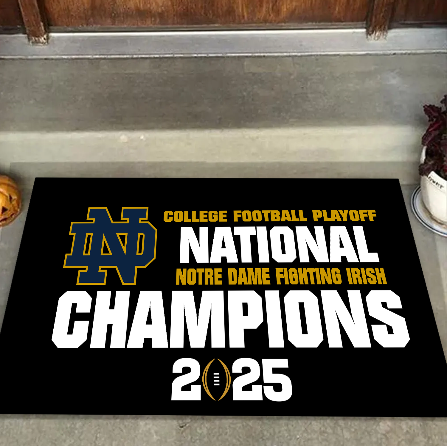 CFP National Champions 2025 Notre Dame Fighting Irish Doormat for Fans