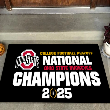 CFP National Champions 2025 Ohio State Buckeyes Doormat for Fans