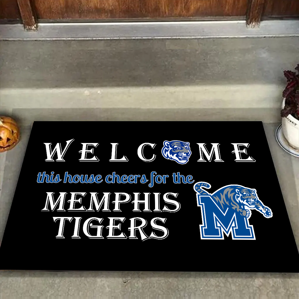 Welcome This House Cheers for The Memphis Tigers Doormat for Fans