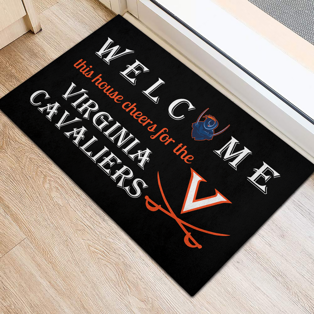 Welcome This House Cheers for The VIrginia Cavaliers Doormat for Fans