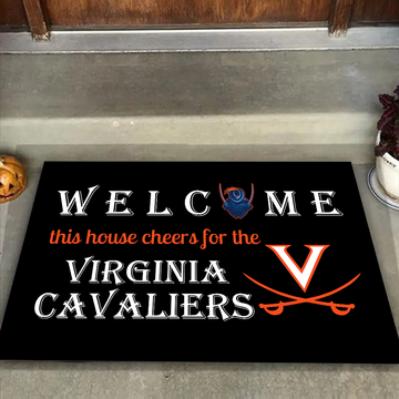Welcome This House Cheers for The VIrginia Cavaliers Doormat for Fans