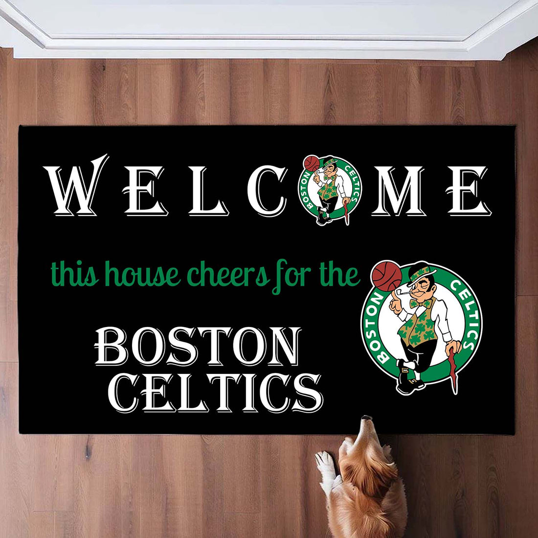 Welcome This House Cheers for Boston Celtics Doormat for Fans