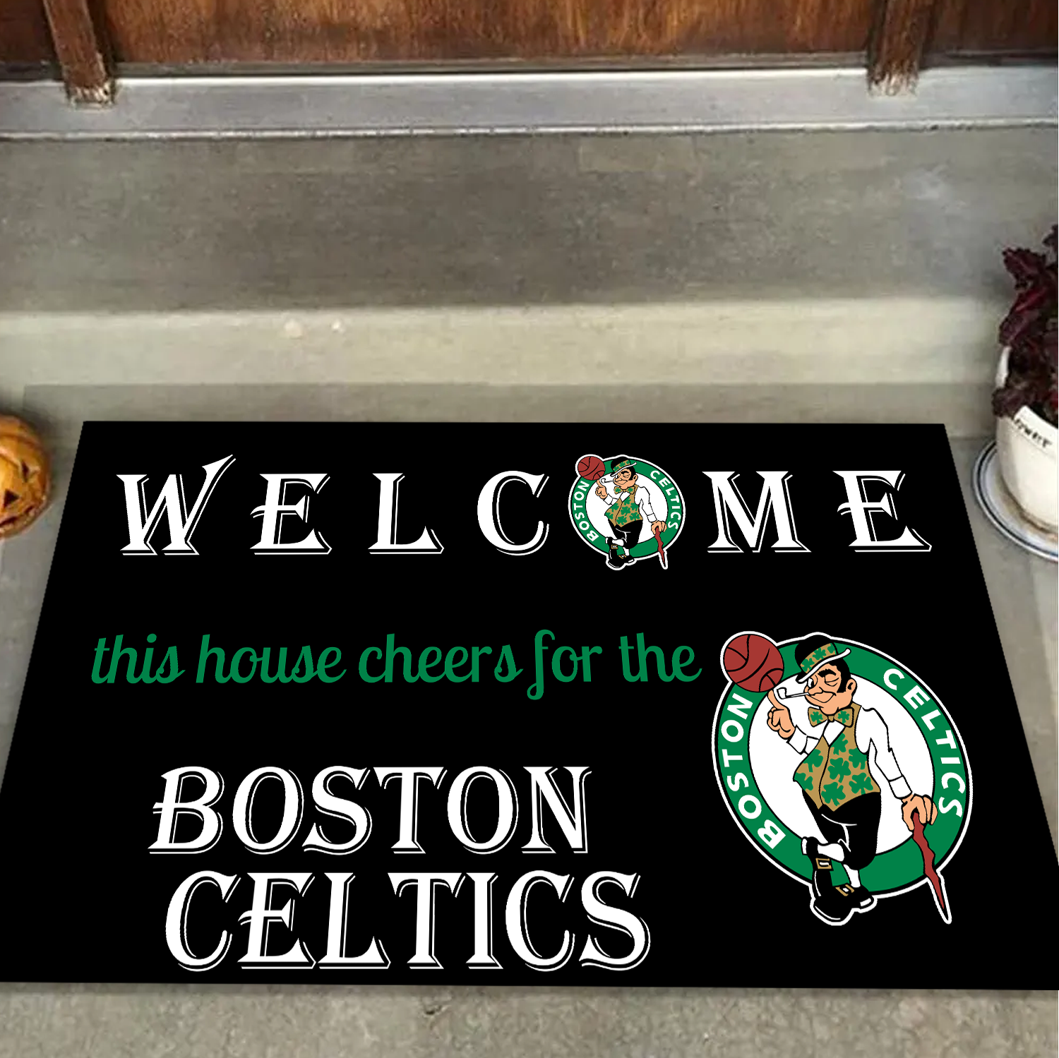 Welcome This House Cheers for Boston Celtics Doormat for Fans