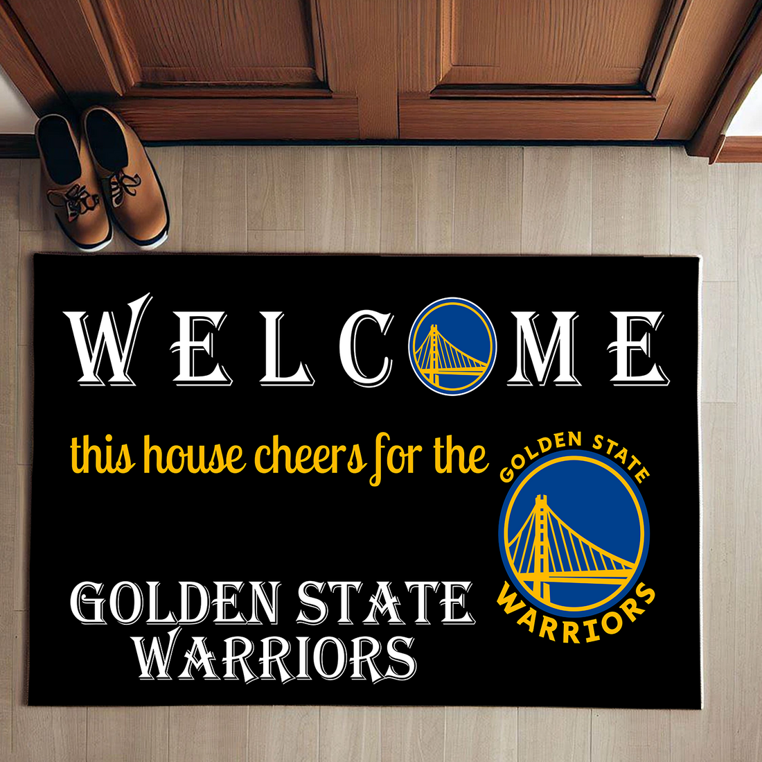 Welcome This House Cheers for Golden State Warriors Doormat for Fans