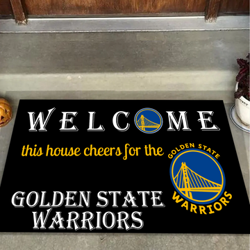 Welcome This House Cheers for Golden State Warriors Doormat for Fans