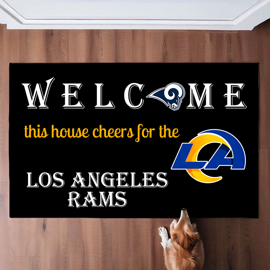 Welcome This House Cheers for Los Angeles Rams Doormat for Fans