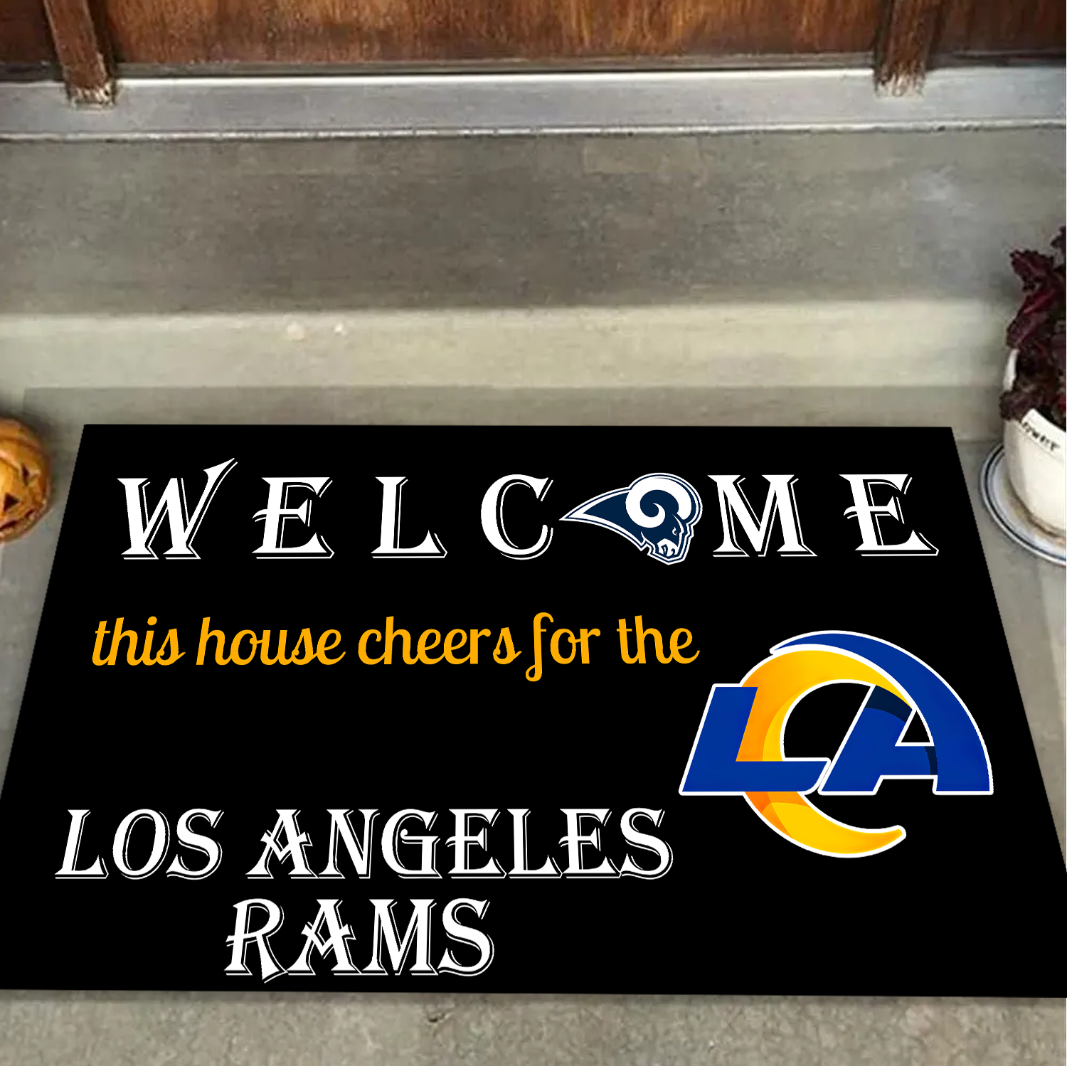 Welcome This House Cheers for Los Angeles Rams Doormat for Fans