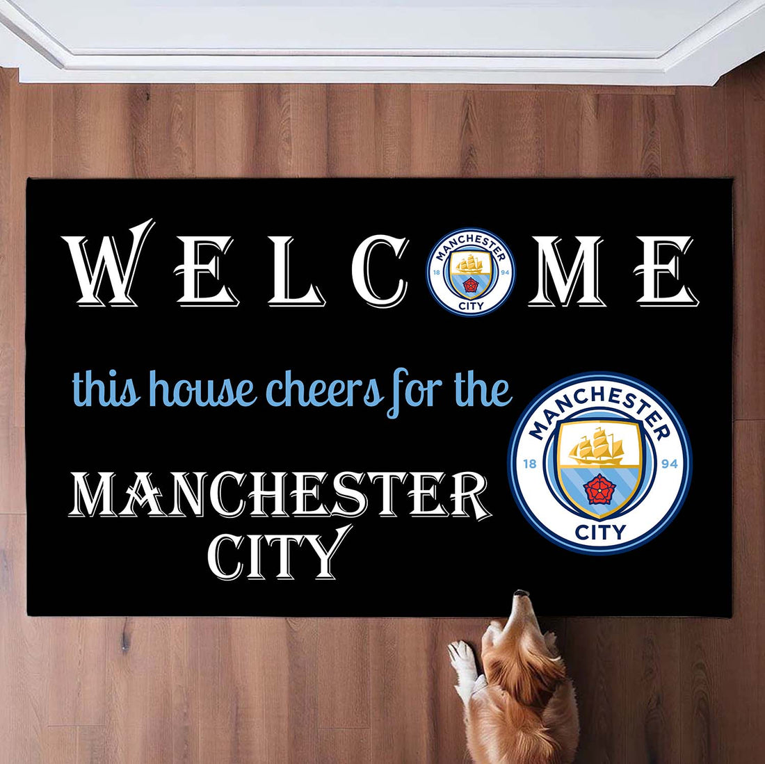 Welcome This House Cheers for Manchester City FC Doormat for Fans