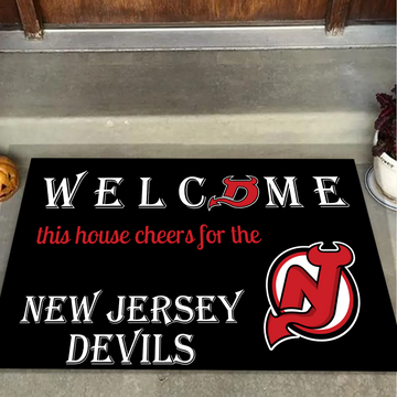 Welcome This House Cheers for New Jersey Devils Doormat for Fans