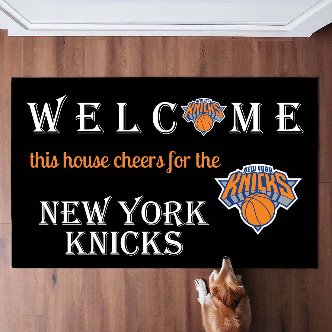 Welcome This House Cheers for New York Knicks Doormat for Fans