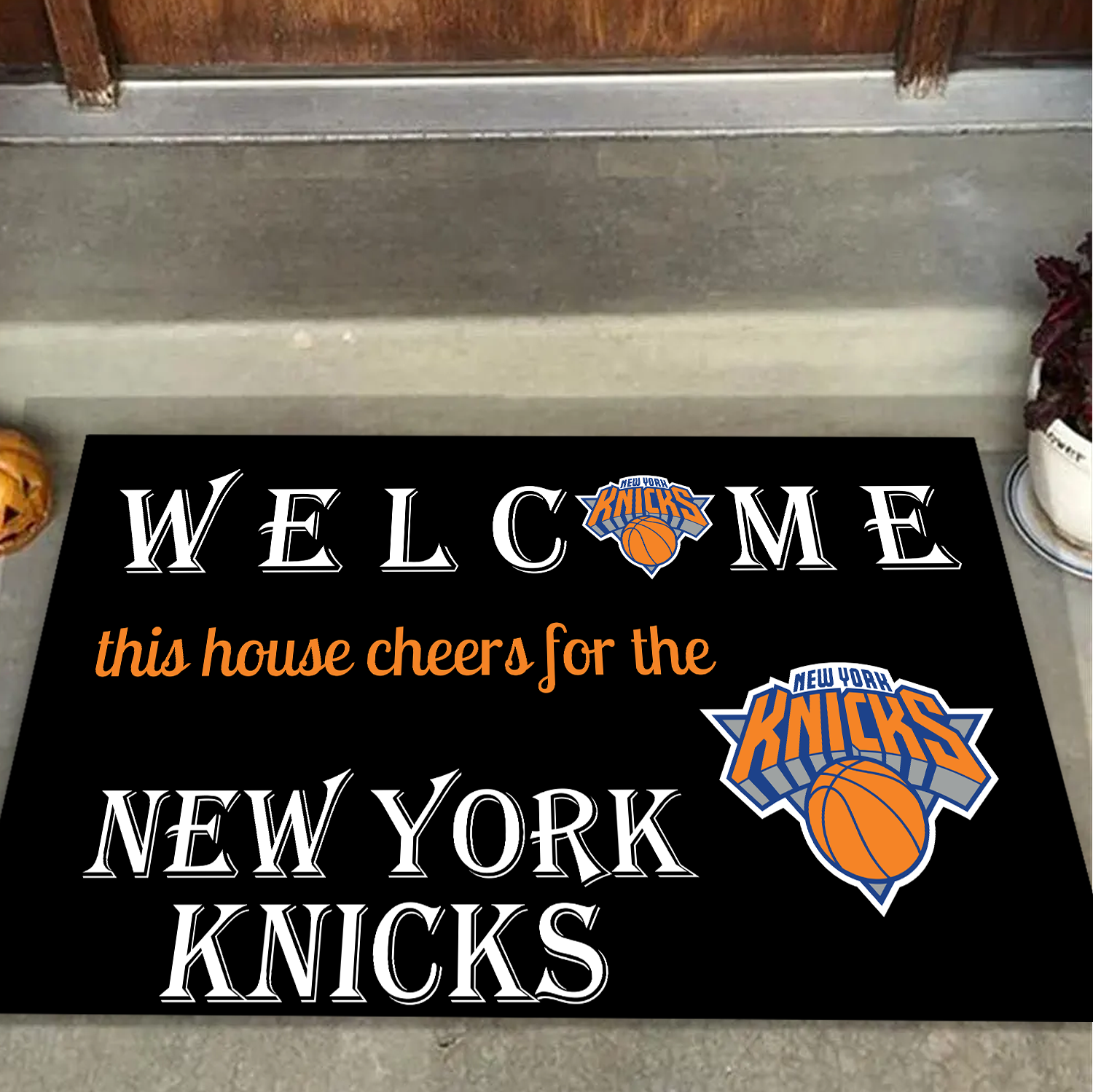 Welcome This House Cheers for New York Knicks Doormat for Fans