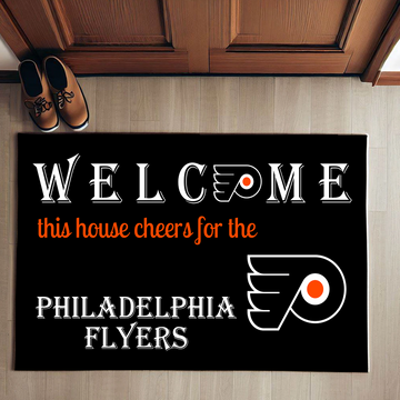 Welcome This House Cheers for Philadelphia Flyers Doormat for Fans