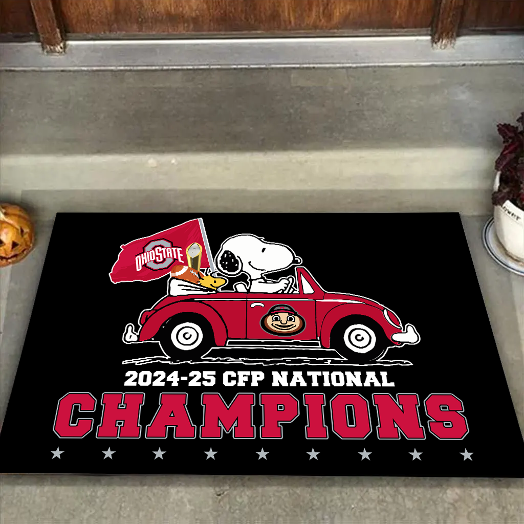 2025 CFP National Champions Ohio State Buckeyes Doormat for Fans