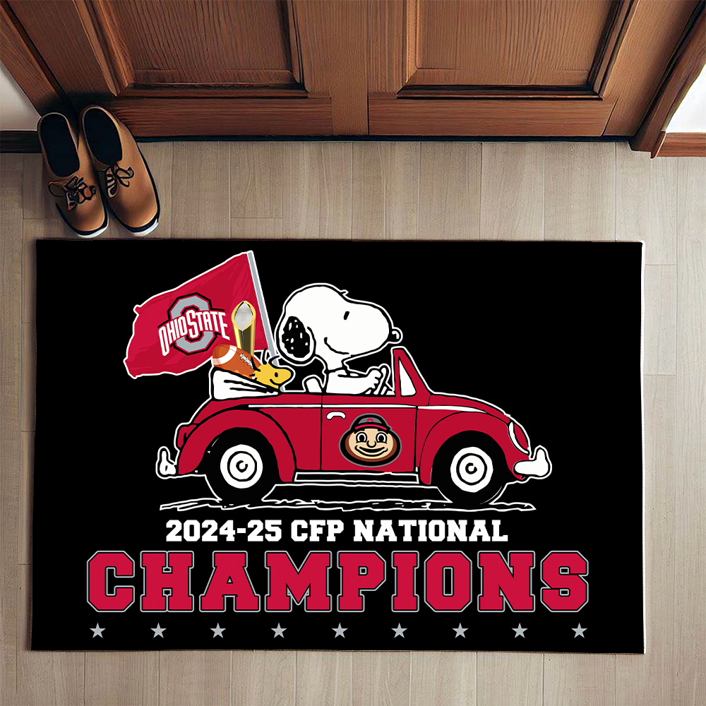 2025 CFP National Champions Ohio State Buckeyes Doormat for Fans