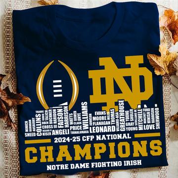 Notre Dame Fighting Irish 2024-25 CFP National Champions T-Shirt for Fans