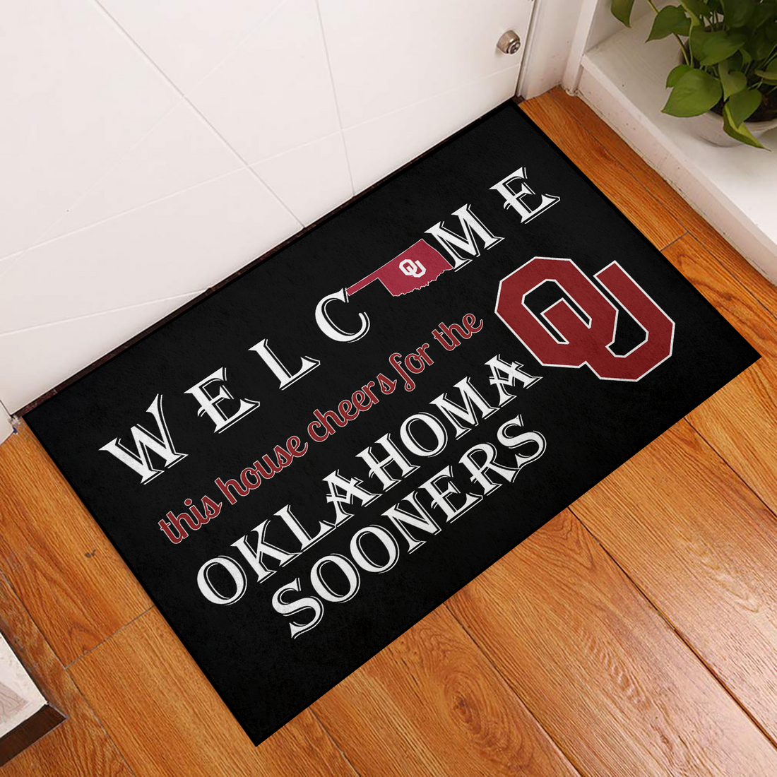 Welcome This House Cheer for Oklahoma Sooners Mat for Fans