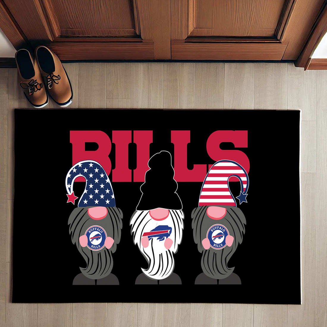 Buffalo Bills Christmas Gnomes Merry Christmas Doormat