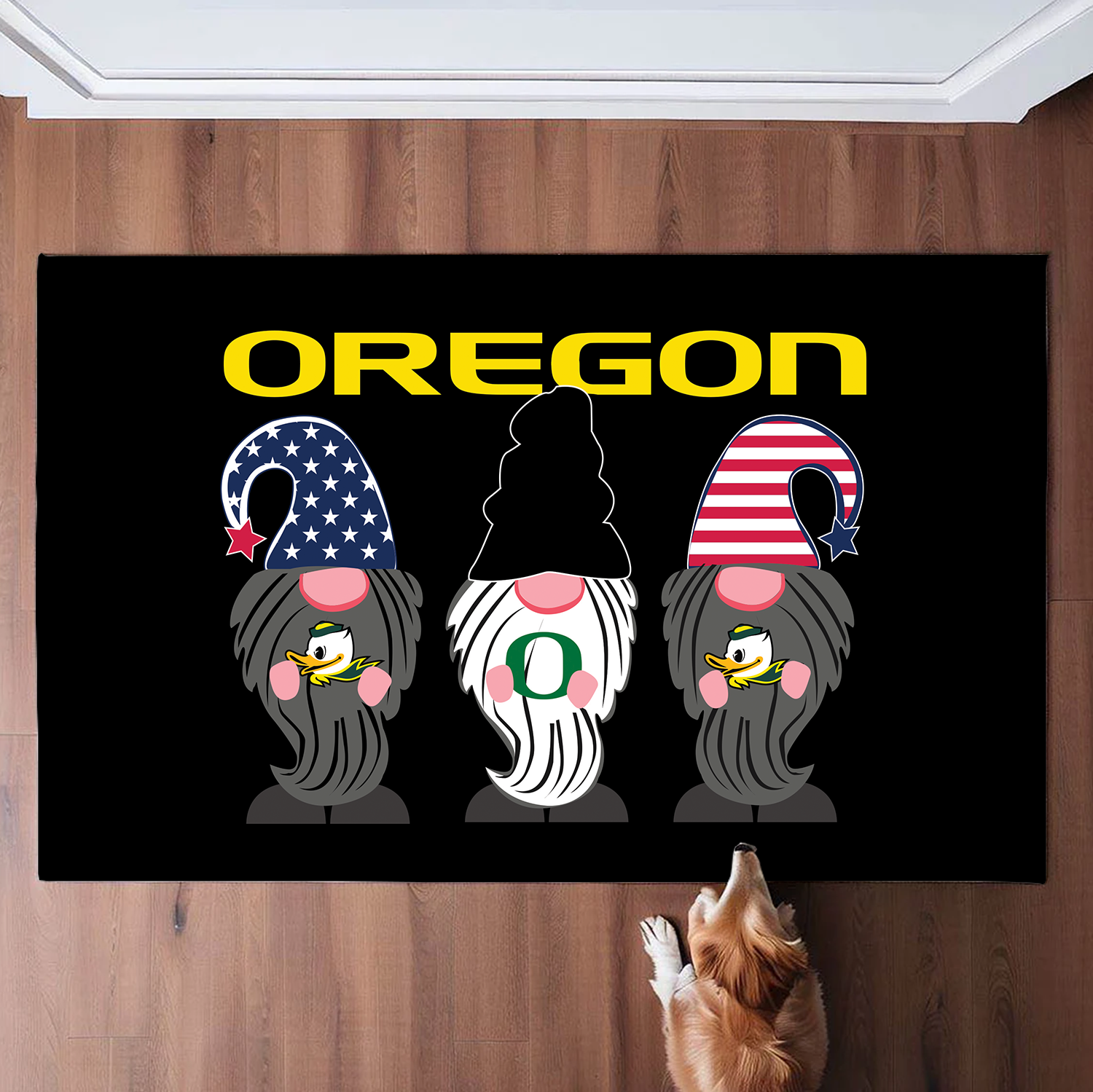 Oregon Ducks Christmas Gnomes Merry Christmas Doormat