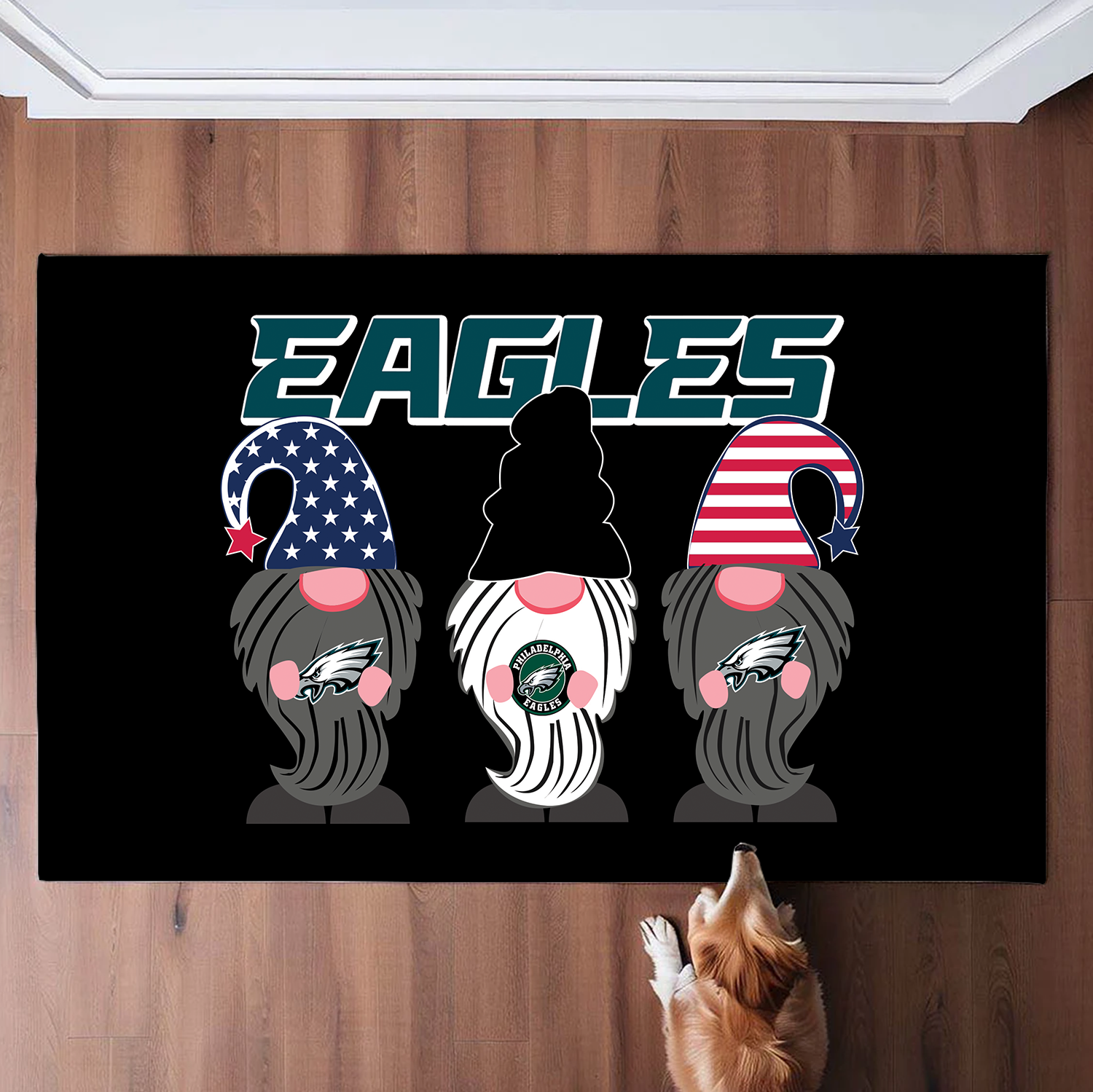 Philadelphia Eagles Christmas Gnomes Merry Christmas Doormat