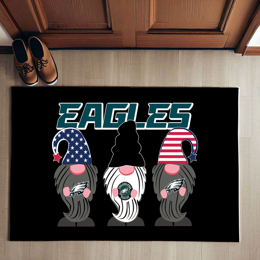 Philadelphia Eagles Christmas Gnomes Merry Christmas Doormat