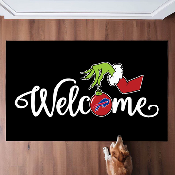 Welcome Grinch Buffalo Bills Christmas Doormat