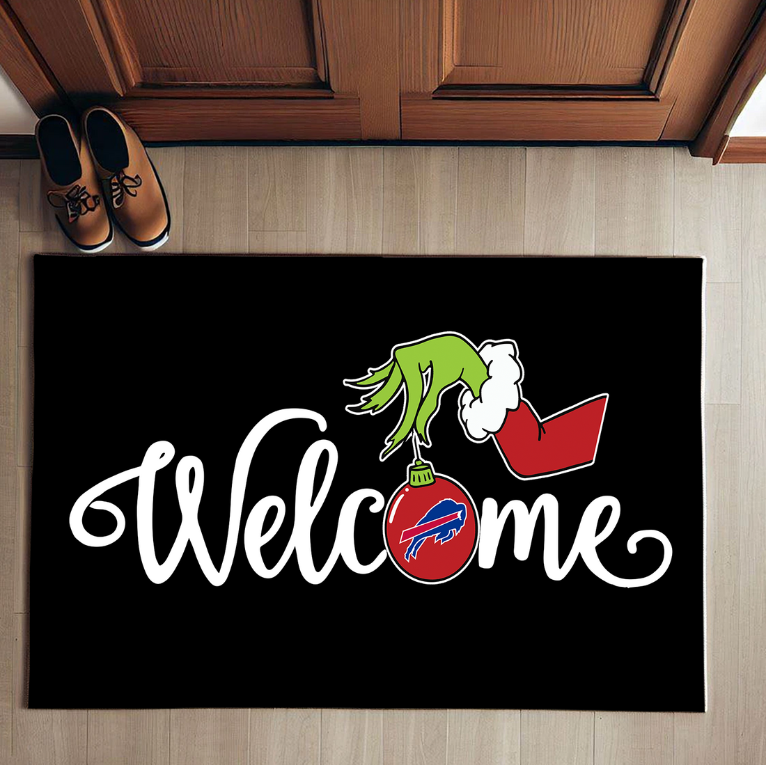 Welcome Grinch Buffalo Bills Christmas Doormat