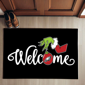 Welcome Grinch Philadelphia Eagles Christmas Doormat