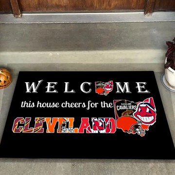 Welcome This House Cheers for Cleveland Doormat for Fans