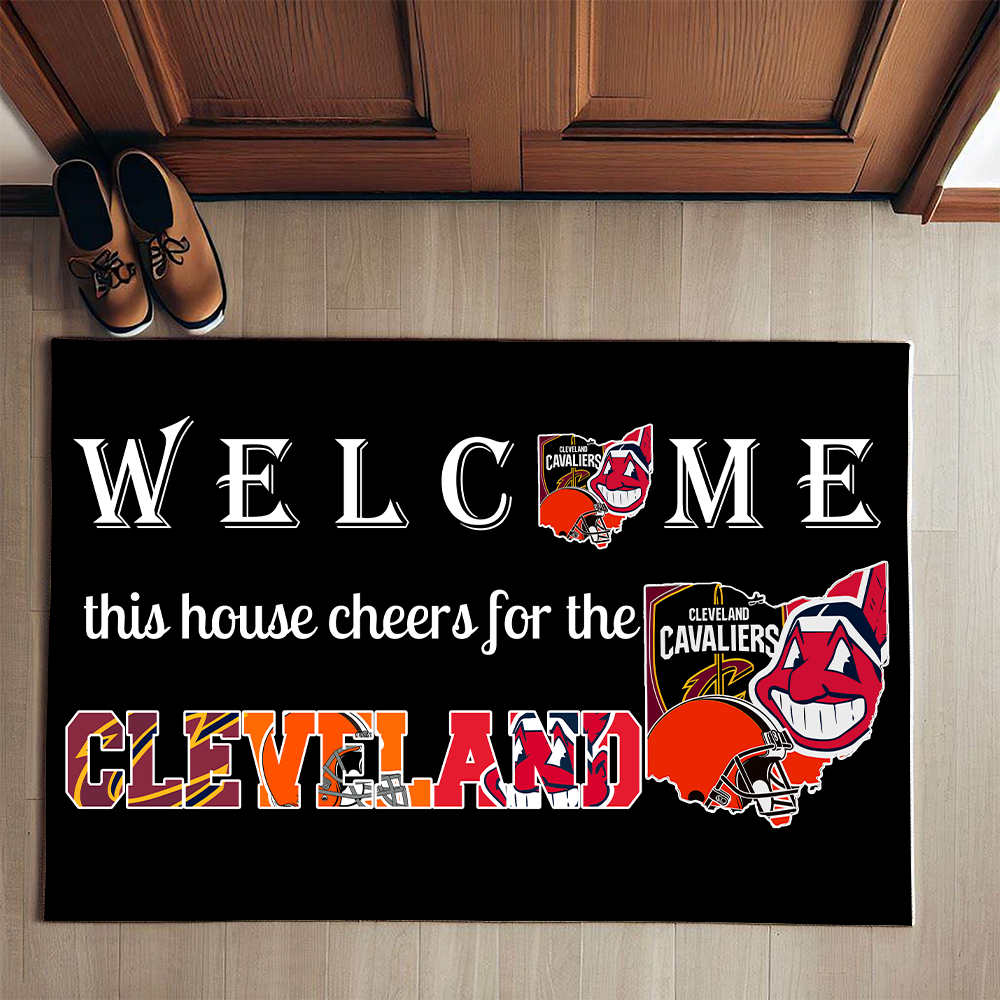 Welcome This House Cheers for Cleveland Doormat for Fans