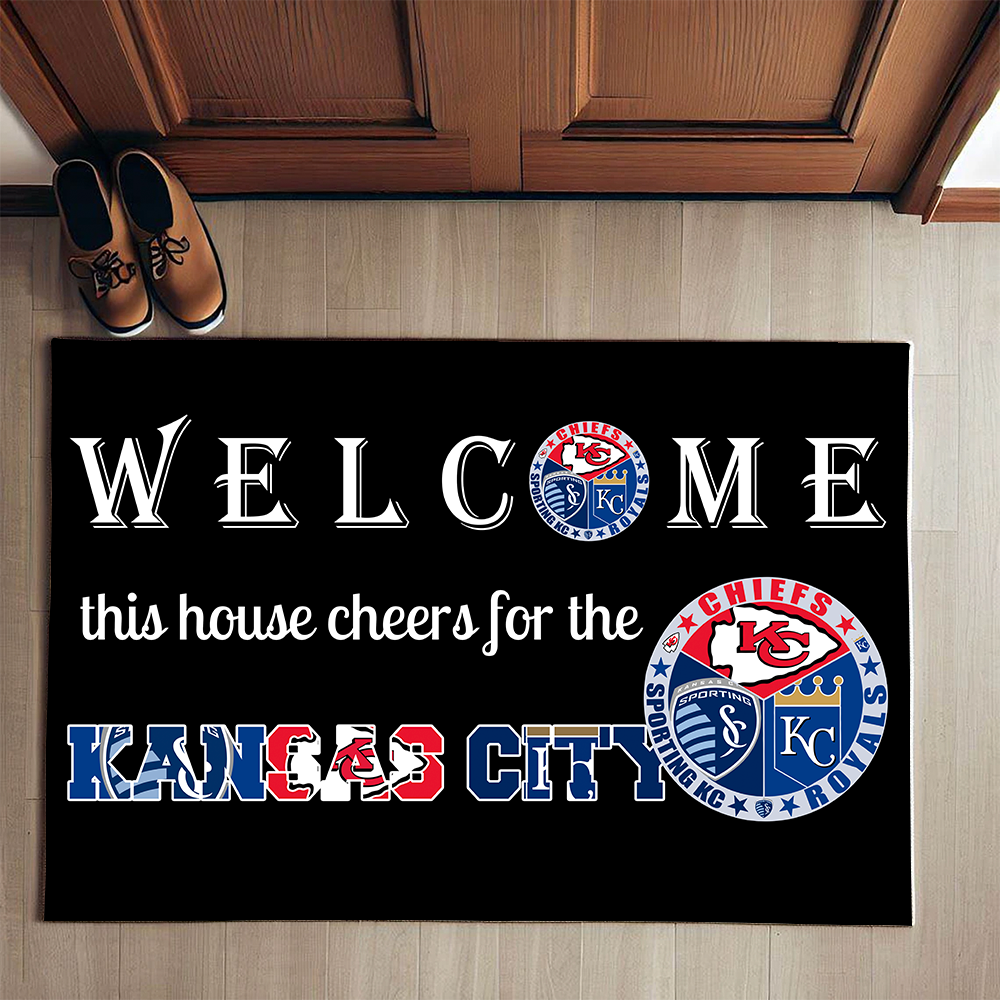 Welcome This House Cheers for Kansas City Doormat for Fans