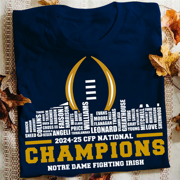 Notre Dame Fighting Irish 2024-25 CFP National Champions T-Shirt for Fans