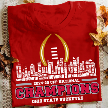 Ohio State Buckeyes 2024-25 CFP National Champions T-Shirt for Fans