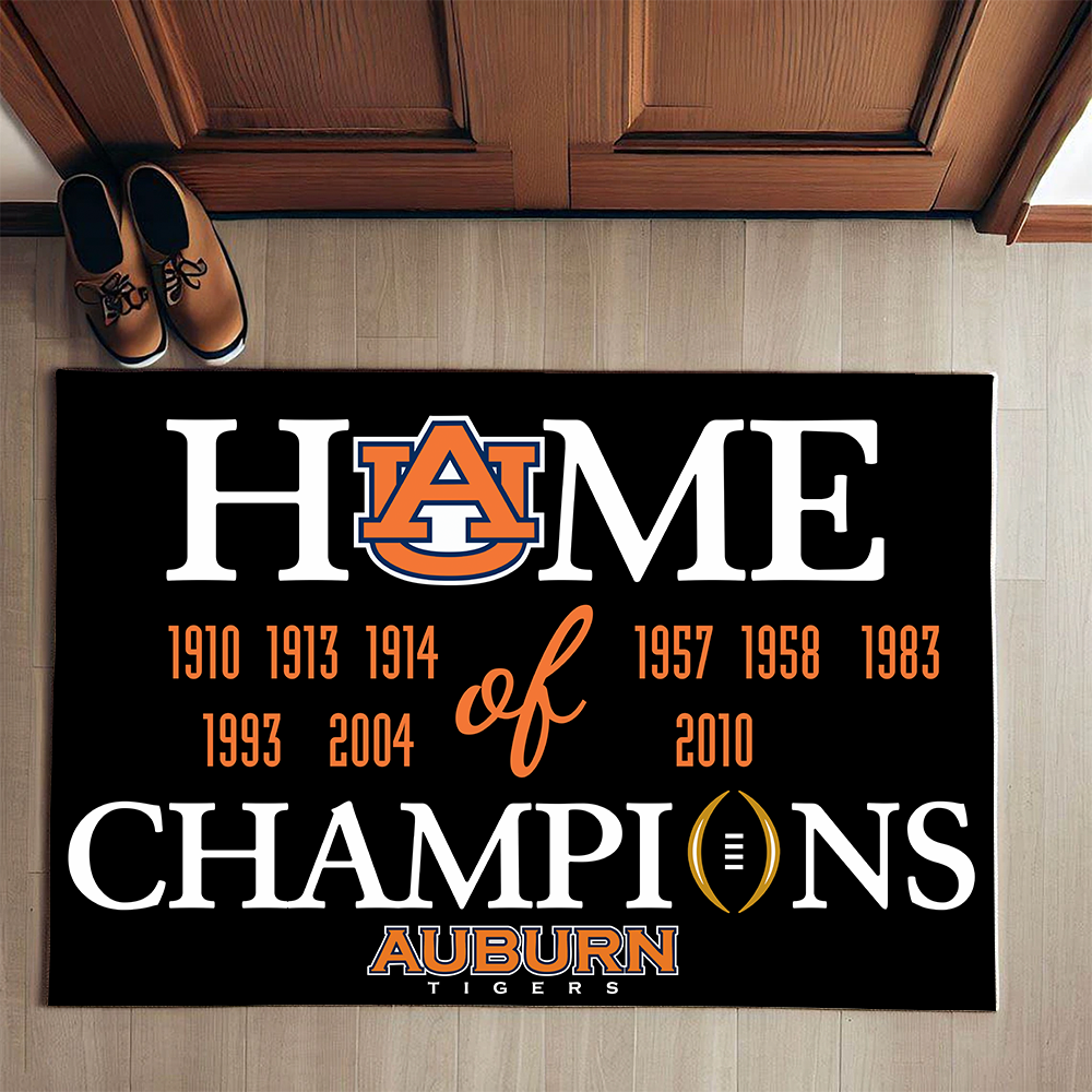 Home of Champions Auburn Tigers Doormat for Auburn Fans