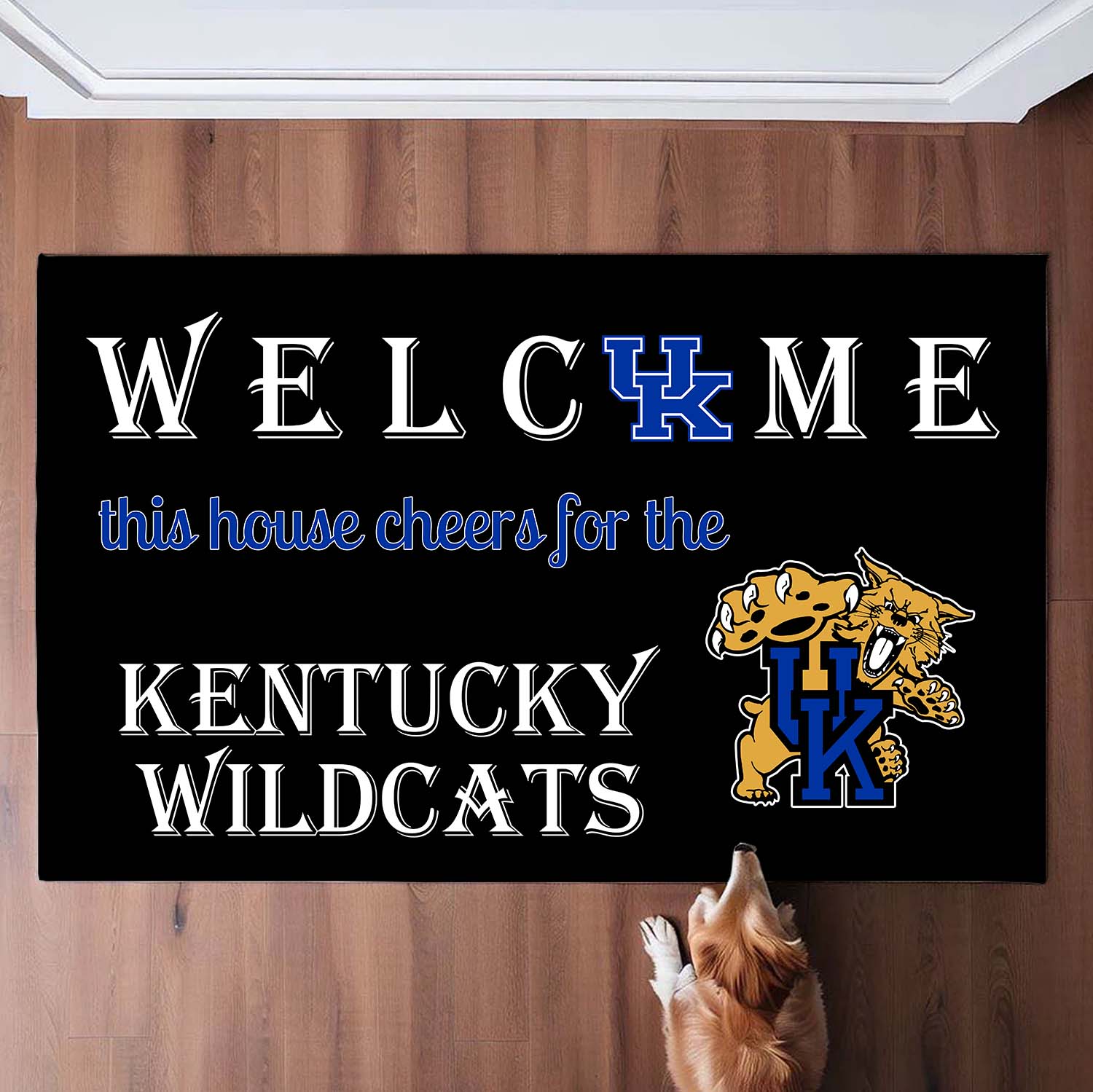 Welcome This House Cheers for Kentucky Wildcats Doormat for Fans