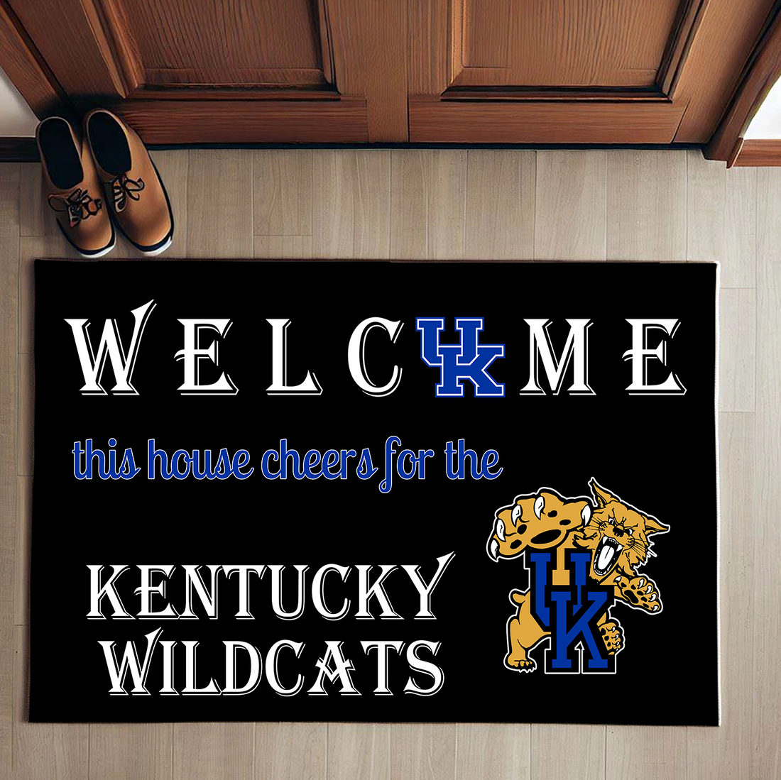 Welcome This House Cheers for Kentucky Wildcats Doormat for Fans