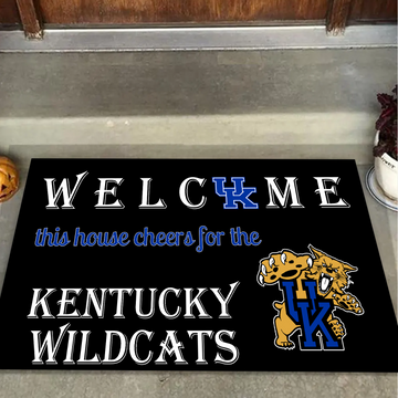 Welcome This House Cheers for Kentucky Wildcats Doormat for Fans